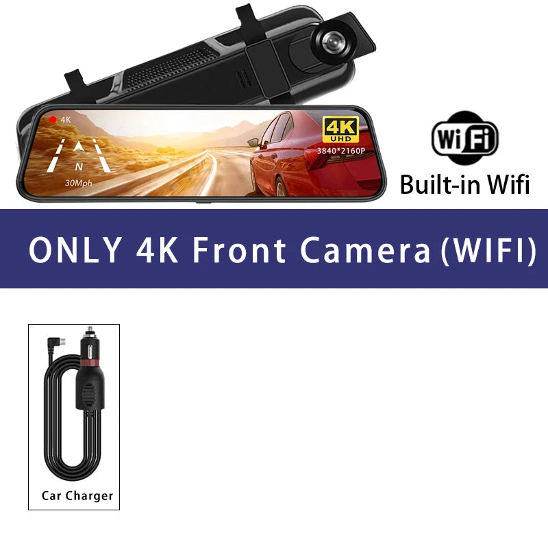 10-calowa Kamera Samochodowa 4K z GPS i WiFi