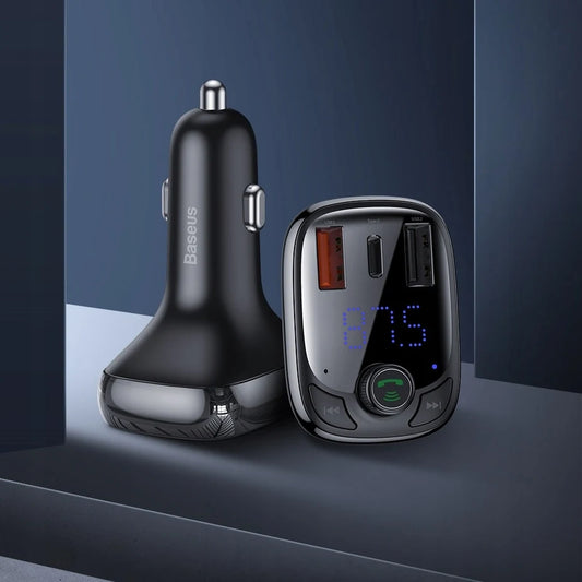 BASEUS – Transmiter FM + Ładowarka BT 5.0 z QC 3.0