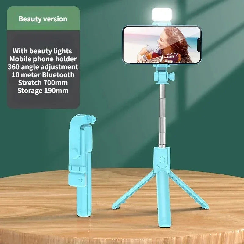 Selfie Stick z pilotem, światłem i statywem 5w1