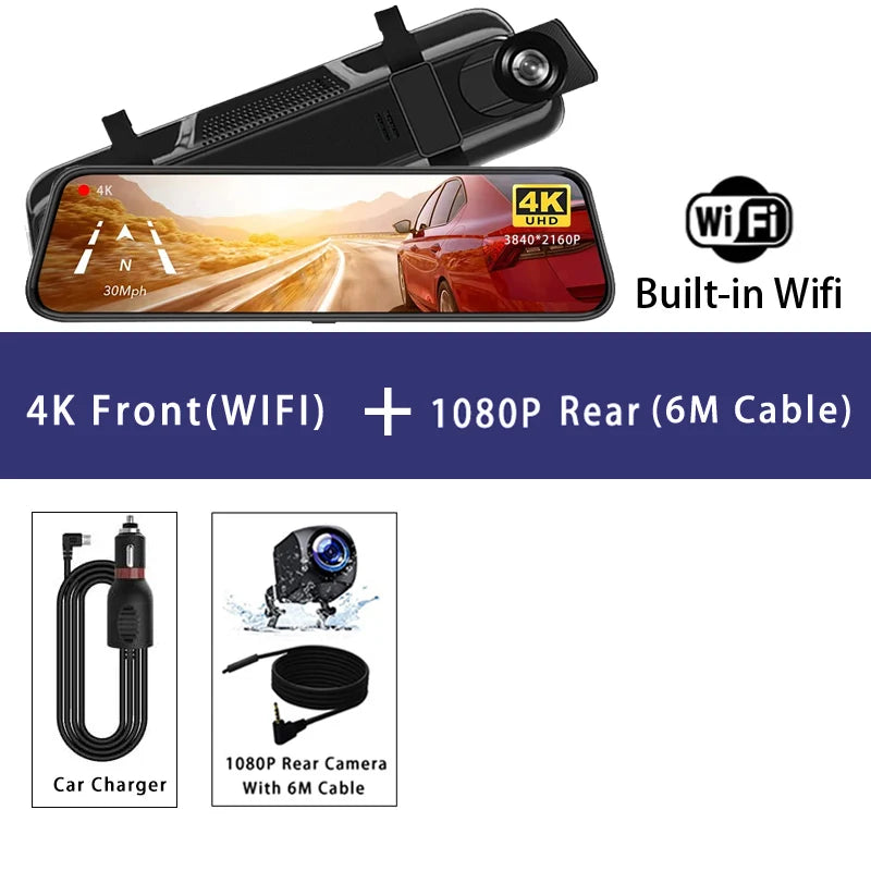 10-calowa Kamera Samochodowa 4K z GPS i WiFi